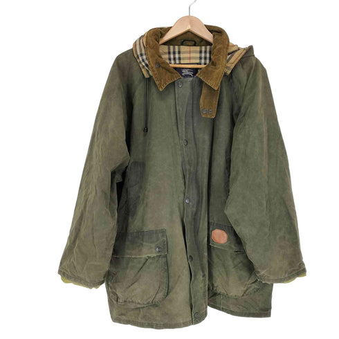 バーバリーズ BURBERRYS 80S イングランド製 裏地ノヴァチェック オイルドフードジャケット メンズ